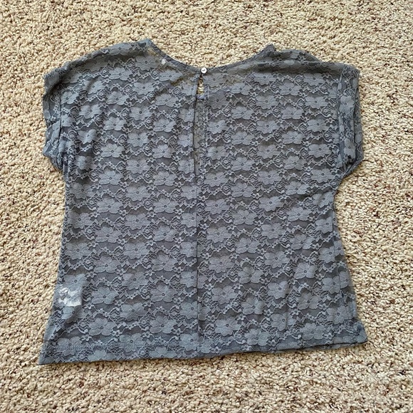 Gray Lace Sheer Top - Picture 2 of 5